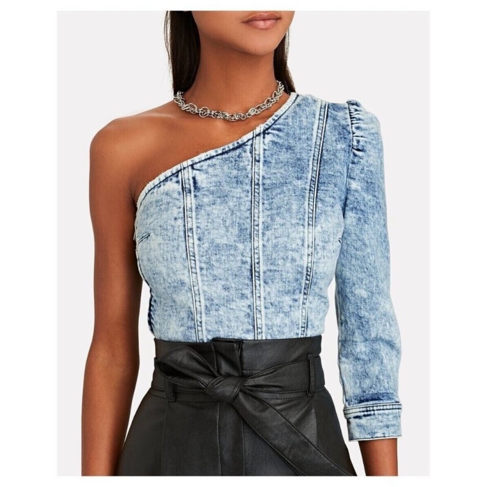 Retrofete Mara Acid Wash Denim Top